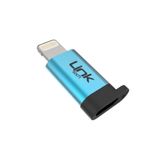 Linktech Micro USB to Lightning Dönüştürücü Adaptör, 5 Gbps Veri Aktarım Hızı, 2.4A Hızlı Şarj Desteği, Kompakt Metal Alaşım Şık Tasarım, iOS Cihazlar ile Uyumlu (Mavi)