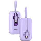 Linktech MP09 9600 Mah Type-C / Lightning Kablolu 22.5W Powerbank Pd3.0 - Mor