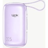 LinkTech MP11 Mini Type-C ve Lightning Şarj Kablolu 22.5W 9600MAH Hızlı Powerbank - Mor