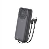 Linktech P222 20000 Mah 22.5W LED Ekranlı Type-C + Lightning Sabit Kablolu Powerbank - Siyah