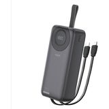 Linktech P223 30000 Mah 22.5W LED Ekranlı Type-C + Lightning Sabit Kablolu Powerbank - Siyah