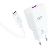Linktech T443E Strong 18W Qc3.0 Hızlı Şarj Aleti Type-C Kablo Set - Beyaz