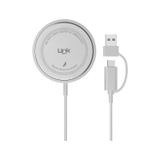 Linktech W513 15W Hızlı Şarj Destekli Kablosuz Şarj Cihazı Charger Pad - Beyaz