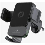 Linktech Wireless Şarj Aleti ve Araç Telefon Tutucu - Havalandırma Yada Torpidoda Kullanılabilir Şarjlı Telefon Tutacağı - Siyah
