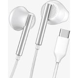 Linktech Yüksek Basslı Kablolu Kulaklık , Linktech H65 Beyaz Type-C Mikrofonlu Kablolu Kulak Içi Kulaklık , Premium Type-C Kablolu Kulaklık