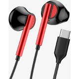 Linktech Yüksek Basslı Kablolu Kulaklık , Linktech H65 Kırmızı Type-C Mikrofonlu Kablolu Kulak Içi Kulaklık , Premium Type-C Kablolu Kulaklık