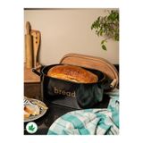 linmetal Ahşap Kapaklı Ahşap Kulplu Metal Ekmeklik (bread baskılı)