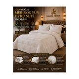 Linnda Home %100 Merinos Yün Çift Kişilik Uyku Seti – 195x215 Yorgan, 2 Adet 50x70 Yastık ve 160x200 Yatak Pedi