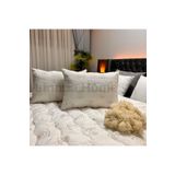 Linnda Home Sert Ve Yüksek Kapitoneli Doğal Merinos Boncuk Yün Yastık Seti 2 Adet