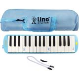 Lino 32 Tuşlu Melodika Pastel Mavi Renkli Bez Çanta ile Eğitim Amaçlı Kullanım İçin
