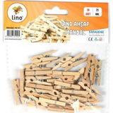 Lino Ahşap Mandal Naturel 25 mm 30 Adet