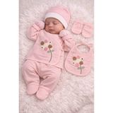 Lino Baby 5'li Kutulu %100 Pamuk Yeni Doğan Kız Bebek Hastane Çıkışı - Pembe - 0 - 3 Ay