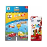 Lino Boya Sil Aktivite Boyama Kitabı Araçlar (Silinebilir) & Carioca 6'li Boyama Kalemi