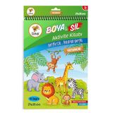 Lino Boya Sil Aktivite Boyama Kitabı Hayvanlar A4 Ebat