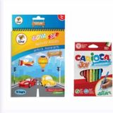 Lino Boya Sil Aktivite Boyama Kitabı Taşıtlar (Silinebilir) & Carioca 12Lİ Boyama Kalemi