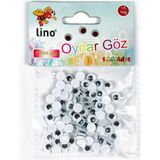 Lino Oynar Göz 100 Adet Siyah Beyaz 7 mm Dekoratif Hobi ve El İşi Malzemesi Aksesuar