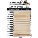 Linol Oyma Seti 12 Parça 1 Paket Linol Oyma Kesme Bıçak Seti 12 Bıçaklı Linolyum Baskı Ahşap Saplı