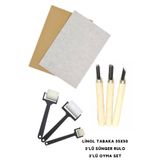 Linol Tabaka Linol Muşamba Levha 2.5 Mm 35x50 Cm 3'lü Sünger Rolo Merdane 3'lü Oyma Set gnsRKFaz3184