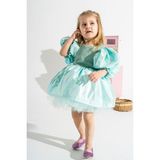 Linola Baby Kids Mermaid Parlak Kız Çocuk Parti Elbisesi - 4 Yaş - Yeşil