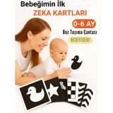 Linoly Bebeğimin İlk Zeka Kartları | 0-6 Ay Bebekler İçin Siyah Beyaz Kartlar | 40 Farklı Görsel, Montessori Uyumlu