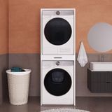 LİNORA Y0140 Çamaşır ve Kurutma Makinesi Dolabı Beyaz Çekmeceli Banyo Dolabı Makina Düzenleyici Raf