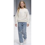 Linoş Kids Kız Çocuk Bayramlık Alt Üst Takım Kız Çocuk Yıldızlı Pantolon Kız Çocuk Yıldızlı Bluz Pantolon - 6 Yaş - Beyaz - Mavi