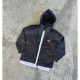 Linoş Kids Unisex Çocuk Kapüşonlu Çift Cepli Mevsimlik Yağmurluk - 5 - 6 Yaş - Siyah