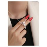 LİNOVE JEWELLERY 925 Ayar Gümüş Melek Kolye, Gümüş Peri Kolye, Peri Şans Kolye, Koruyucu Gümüş Melek Kolye