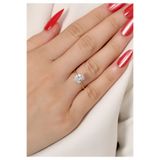 LİNOVE JEWELLERY 925 Ayar Gümüş Tektaş Yüzük, Gümüş Oval Yüzük, Pırlanta Model Evlilik Yüzüğü, Tektaş Zarif Yüzük
