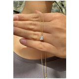 LİNOVE JEWELLERY Damla Kolye 925 Ayar Gümüş Üzeri Altın Kaplama Su Damlası Kolye. Göz Yaşı Gümüş Kolye