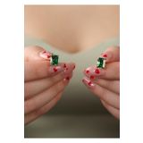 LİNOVE JEWELLERY Emerald Küpe 925 Ayar Gümüş Üzeri Altın Kaplama Küpe, Yeşil Taşlı Küpe. Zümrüt Küpe Gümüş
