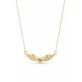LİNOVE JEWELLERY N Harf Gümüş Kolye, 925 Ayar Gümüş Melek N harfli Kolye, Kişiye Özel Harf Kolye, Gümüş Kolye, Melek Kanat