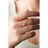 LİNOVE JEWELLERY U Harf Gümüş Kolye 925 Ayar Gümüş Üzeri 14k Altın Kaplama Harfli Kalp Kolye