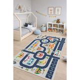 Lioara Home Çocuk Odası Dijital Baskı Halı | Canlı Renkler Kaymaz Taban Silinebilir Modern Tasarım - Çok Renkli - 100 x 400 cm