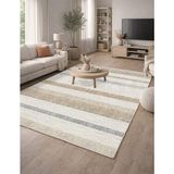 Lioara Home Iskandinav Modern Dijital Baskı Halı | Yıkanabilir Kaymaz Taban Salon & Yatak Odası Halısı - Krem - 200 x 300 cm