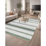 Lioara Home Iskandinav Modern Dijital Baskı Halı | Yıkanabilir Kaymaz Taban Salon & Yatak Odası Halısı - Yeşil - 100 x 400 cm