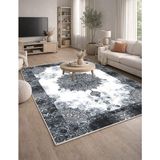 Lioara Home Klasik Modern Dijital Baskı Halı | Yıkanabilir Kaymaz Taban Salon & Yatak Odası Halısı - Mavi - 160 x 200 cm