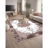 Lioara Home Klasik Modern Dijital Baskı Halı | Yıkanabilir Kaymaz Taban Salon & Yatak Odası Halısı - Pembe - 80 x 300 cm