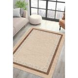 Lioara Home Modern Dijital Baskı Halı | Yıkanabilir Kaymaz Taban Salon & Yatak Odası Halısı - Bej
