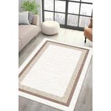 Lioara Home Modern Dijital Baskı Halı | Yıkanabilir Kaymaz Taban Salon & Yatak Odası Halısı - Kahverengi - 100 x 200 cm