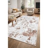 Lioara Home Modern Dijital Baskı Halı | Yıkanabilir Kaymaz Taban Salon & Yatak Odası Halısı - Kahverengi - 80 x 200 cm