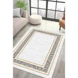 Lioara Home Modern Dijital Baskı Halı | Yıkanabilir Kaymaz Taban Salon & Yatak Odası Halısı - Krem - 80 x 150 cm
