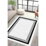 Lioara Home Modern Dijital Baskı Halı | Yıkanabilir Kaymaz Taban Salon & Yatak Odası Halısı - Siyah - 80 x 250 cm