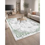Lioara Home Modern Dijital Baskı Halı | Yıkanabilir Kaymaz Taban Salon & Yatak Odası Halısı - Yeşil - 80 x 400 cm