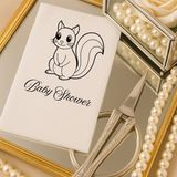 Lion Baskı ve Organizasyon Sincap Temalı Baby Shower Peçetesi – Kişiye Özel Bebek Partisi Peçetesi - Beyaz