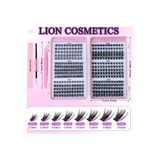 lion cosmetics 375 Adet Temu Karışık Şekil MIX Kitap Takma Kirpik Seti Yapıştırıcı ve Cımbız Dahil