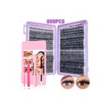 lion cosmetics 800 Adet Temu Takma Kirpik Seti 30D 40D 60D 80D Mix 8 - 16 mm Uzunlukta Yapıştırıcı Cımbız Fırça Dahil