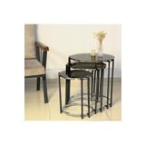 Lion Defne Zigon Sehpa, 3 Lü Metal Zigon Sehpa Takımı, Kombin