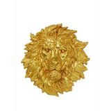 Lion Head Gold Duvar Objesi 90x100cm
