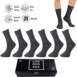 Lion Monroe Bambu Erkek Soket Uzun Düz Antrasit Çorap Dikişsiz Premium Kutulu 6'lı L5952AZNB - L - XL